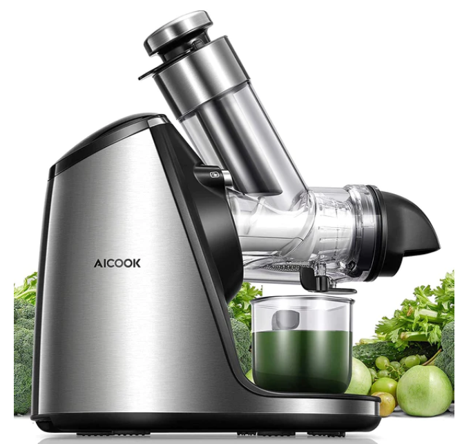 AICOOK Cold Press Juicer Slow Masticating Stainless Steel