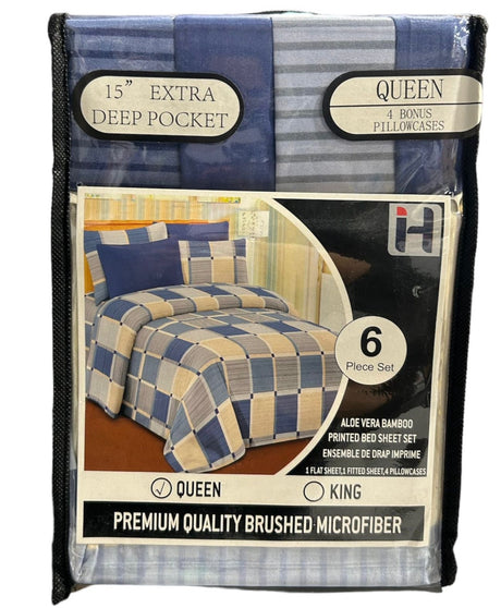 Aloe Vera 6 Piece Bedsheet with pillowcases