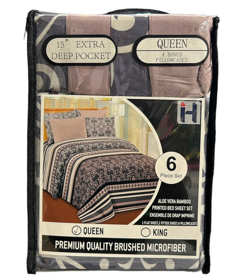 Aloe Vera 6 Piece Bedsheet with pillowcases