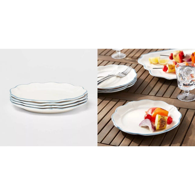 THRESHOLD Melamine Salad Plates White 4pk 9" - AGSWHOLESALE